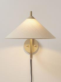 Grote wandlamp Vica, Lampenkap: linnen (100% polyester), Gebroken wit, beige, Ø 31 x D 45 cm