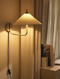 Grote wandlamp Vica, Lampenkap: linnen (100% polyester), Gebroken wit, beige, Ø 31 x D 45 cm