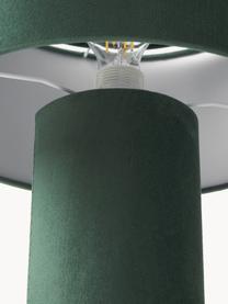 Sametová stolní lampa Ron, Tmavě zelená, Ø 30 cm, V 35 cm