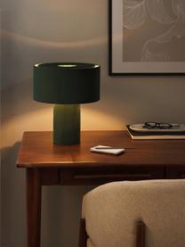 Lampe à poser en velours Ron, Velours vert foncé, Ø 30 x haut. 35 cm