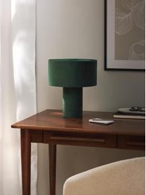 Lampe à poser en velours Ron, Velours vert foncé, Ø 30 x haut. 35 cm