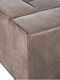 Leder-Sofa Abigail (2-Sitzer) in Braungrau mit Metall-Füssen, Bezug: Lederfaserstoff (70% Lede, Beine: Metall, lackiert, Leder Braungrau, B 190 x T 95 cm