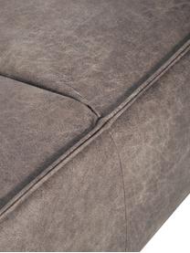 Leder-Sofa Abigail (2-Sitzer) in Braungrau mit Metall-Füssen, Bezug: Lederfaserstoff (70% Lede, Beine: Metall, lackiert, Leder Braungrau, B 190 x T 95 cm