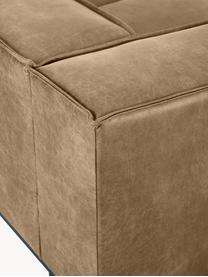 Leder-Sofa Abigail (2-Sitzer) in Braungrau mit Metall-Füßen, Bezug: Lederfaserstoff (70% Lede, Beine: Metall, lackiert, Leder Hellbraun, B 190 x T 95 cm