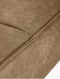 Leder-Sofa Abigail (2-Sitzer) in Braungrau mit Metall-Füßen, Bezug: Lederfaserstoff (70% Lede, Beine: Metall, lackiert, Leder Hellbraun, B 190 x T 95 cm