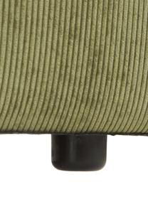 Modulares Sofa Lennon (4-Sitzer) aus Cord mit Hocker, Bezug: Cord (92 % Polyester, 8 %, Gestell: Massives Kiefernholz FSC-, Cord Olivgrün, B 327 x T 207 cm