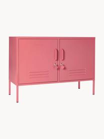 Credenza in metallo Lowdown, Acciaio verniciato a polvere, Rosa antico, Larg. 100 x Alt. 72 cm