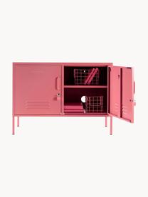 Credenza in metallo Lowdown, Acciaio verniciato a polvere, Rosa antico, Larg. 100 x Alt. 72 cm