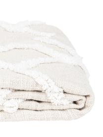 Manta de algodón texturizada Tikki, 100% algodón, Beige, An 130 x L 170 cm