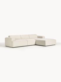 Ecksofa Melva (4-Sitzer), Bezug: 100 % Polyester Der strap, Gestell: Massives Kiefern- und Fic, Füße: Kunststoff Dieses Produkt, Webstoff Off White, B 319 x T 195 cm, Eckteil links