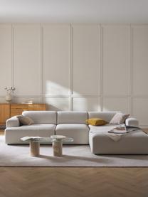 Canapé d'angle 4 places Melva, Tissu blanc cassé, larg. 319 x prof. 195 cm, dossier à droite