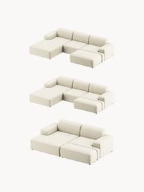 Ecksofa Melva (4-Sitzer), Bezug: 100 % Polyester Der strap, Gestell: Massives Kiefern- und Fic, Webstoff Off White, B 319 x T 195 cm, Eckteil rechts