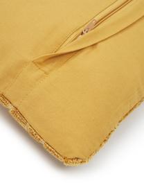 Housse de coussin 45x45 velours jaune Carraway, Jaune moutarde