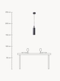 Lampada a sospensione a LED in metallo Jari, Paralume: metallo ruvido verniciato, Disco diffusore: acrilico, Baldacchino: metallo ruvido verniciato, Nero, Ø 10 x Alt. 40 cm