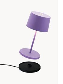 Kleine mobile LED-Tischlampe Olivia Pro, dimmbar, Lila, Ø 11 x H 22 cm