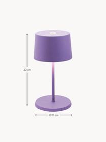 Přenosná stmívatelná stolní LED lampa Olivia Pro, Fialová, Ø 11 cm, V 22 cm