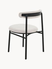 Gestoffeerde stoelen Doggi, 2 stuks, Bekleding: 100% polyester, Poten: gecoat metaal, Geweven stof lichtbeige, B 47 cm x D 50 cm