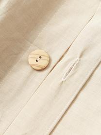 Seersucker-Kopfkissenbezug Davey mit Karo-Muster, Webart: Seersucker Fadendichte 16, Beige, Weiß, B 40 x L 80 cm