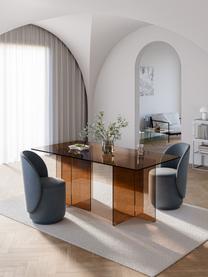 Mesa de comedor de vidrio Anouk, 180 x 90 cm, Vidrio, Marrón, An 180 x Al 90 cm