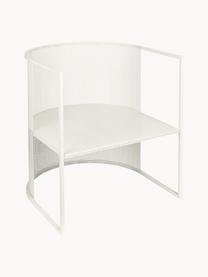 Poltrona da giardino Bauhaus, Acciaio verniciato a polvere, Bianco crema, Larg. 64 x Prof. 63 cm