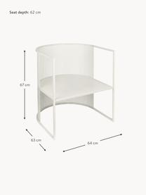 Fauteuil lounge de jardin Bauhaus, Acier, revêtement par poudre, Blanc crème, larg. 64 x prof. 63 cm