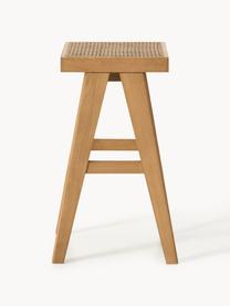 Tabouret de bar en cannage Sissi, Chêne clair, cannage beige clair, larg. 46 x haut. 75 cm