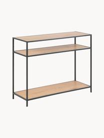 Wandtafel Seaford, Frame: gepoedercoat metaal, Beige in houtlook, zwart, B 100 x D 35 cm