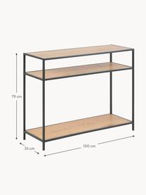 Consola Seaford, Estantes: tablero de fibras de dens, Estructura: metal con pintura en polv, Look madera, negro, An 100 x F 35 cm