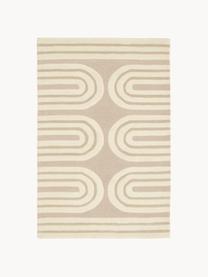 Handgetuft wollen vloerkleed Arne, Beige, crèmewit, B 80 x L 150 cm (maat XS)