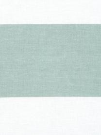Funda nórdica doble cara de algodón a rayas Lorena, Verde salvia, blanco, Cama 150/160 cm (240 x 220 cm)