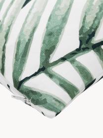 Housse de coussin tropical Coast, 100 % coton, Vert, blanc, larg. 40 x long. 40 cm