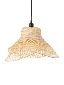 Lámpara de techo de bambú de diseño Mamus, Pantalla: bambú, Anclaje: metal recubierto, Cable: cubierto en tela, Madera de bambú, Ø 48 x Al 27 cm