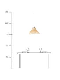 Design hanglamp Mamus van bamboehout, Lampenkap: bamboe, Baldakijn: gecoat metaal, Bamboekleurig, Ø 48 x H 27 cm