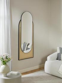 Miroir mural oval tissage viennois Esma, Noir, beige, larg. 66 x haut. 162 cm