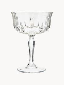 Copas pompadour de champán de cristal con relive Opera, 6 uds., Cristal Luxion, Transparente, Ø 10 x Al 14 cm, 240 ml