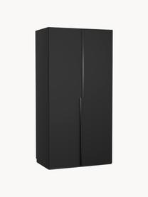 Armario modular Leon, 2 puertas (100 cm), diferentes variantes, Estructura: tablero aglomerado revest, Negro, Interior Basic (An 100 x Al 200 cm)