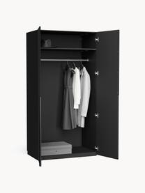 Armario modular Leon, 2 puertas (100 cm), diferentes variantes, Estructura: tablero aglomerado revest, Negro, Interior Basic (An 100 x Al 200 cm)