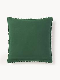 Housse de coussin en coton Bell, 100% coton, Vert foncé, larg. 45 x long. 45 cm