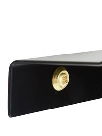 Ripiano nero opaco Shelfini, Asta: metallo verniciato, Nero, ottone, Larg. 50 x Alt. 6 cm