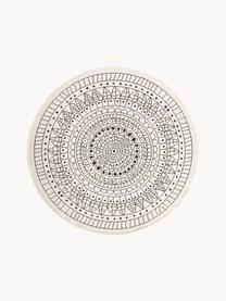 Tapis rond réversible intérieur-extérieur noir et crème Porto, Noir, blanc crème, Ø 140 cm (taille M)