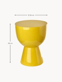 Table d'appoint ronde Tam Tam, Plastique, laqué, Jaune, Ø 36 x haut. 46 cm