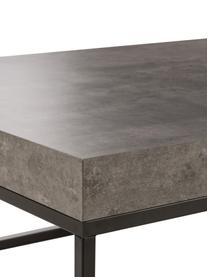 Mesa de centro en cemento Ellis, Tablero: estructura ligera de pana, Estructura: metal pintado, Aspecto cemento gris oscuro, An 120 x F 75 cm