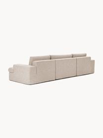 Modulaire bank Russell (4-zits) met poef, met afneembaar hoezen, Bekleding: 100% katoen Met 50.000 sc, Frame: massief grenenhout FSC-ge, Poten: kunststof Dit product is , Geweven stof beige, B 309 x D 206 cm