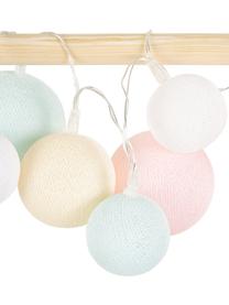 LED Lichterkette Moodi, Lampions: Polyester, Rosa, Blau, Beige, Weiß, L 264 cm