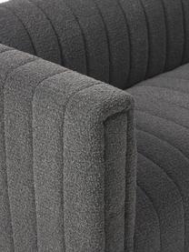 Bouclé-Sofa Antonio (3-Sitzer) mit Holz-Füssen, Bezug: Bouclé (100 % Polyester) , Gestell: Massives Holz, Sperrholz, Bouclé Anthrazit, B 217 x T 89 cm