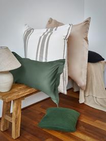 Poszewka na poduszkę z organicznej satyny bawełnianej  z lamówką Premium, 2 szt., Ciemny zielony, S 40 x D 80 cm
