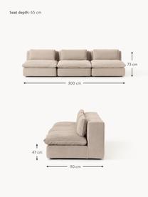 Modulares Sofa Felix (3-Sitzer), Bezug: 100 % Polyester Der strap, Gestell: Massives Kiefern- und Fic, Füße: Kunststoff Dieses Produkt, Webstoff Beige, B 300 x T 110 cm