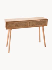Dřevěný konzolový stolek s vídeňskou pleteninou Romeo, Světle hnědá, Š 110 cm, V 82 cm