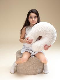 Pouf per bambini in teddy Sugar Ø 40 cm, Rivestimento: teddy (100% poliestere), Teddy beige chiaro, Ø 40 x Alt. 25 cm