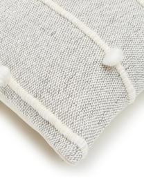 Coussin 45x45 pompons Bubble, Gris, blanc, larg. 45 x long. 45 cm